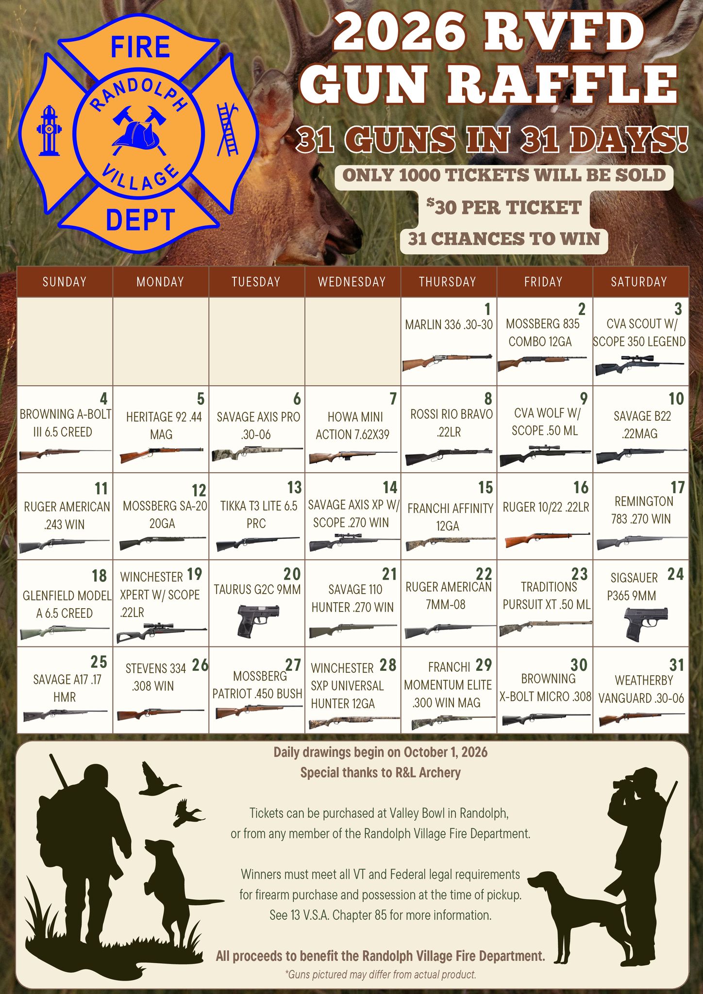 2026 RVFD Gun Raffle Flyer
